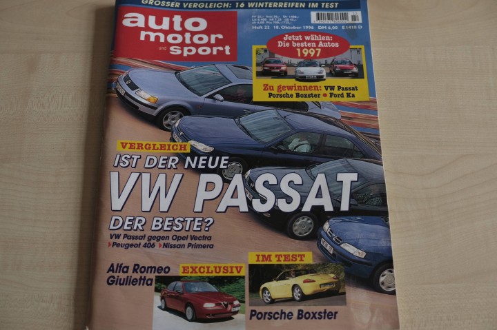 Deckblatt Auto Motor und Sport (22/1996)